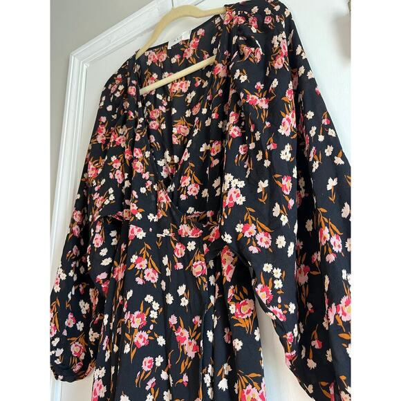 A.L.C. Carlo Floral Black Wrap Floral Mini Dress Silk Sz 6 - Picture 6 of 10